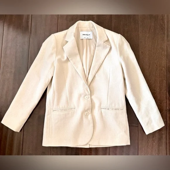 Ena Pelly Women’s Cream Single-Breasted Blazer - Picture 4 of 6
